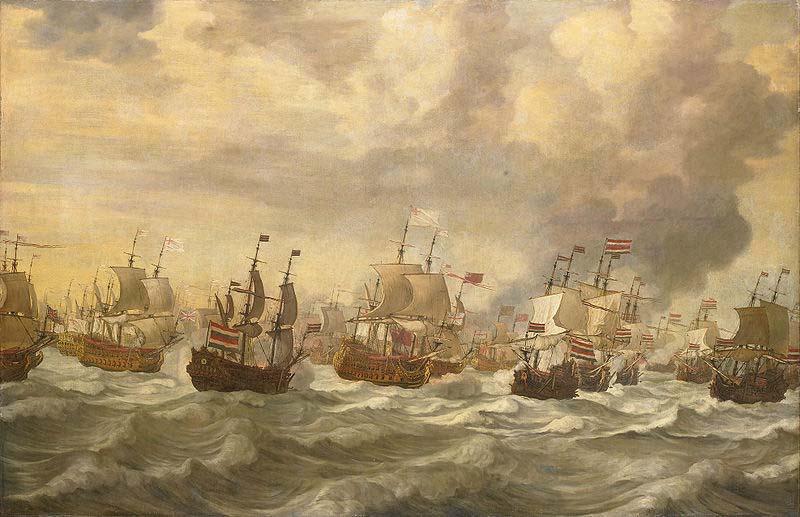 willem van de velde  the younger Episode from the Four Day Battle at Sea, 11-14 June 1666, in the second Anglo-Dutch War Sweden oil painting art